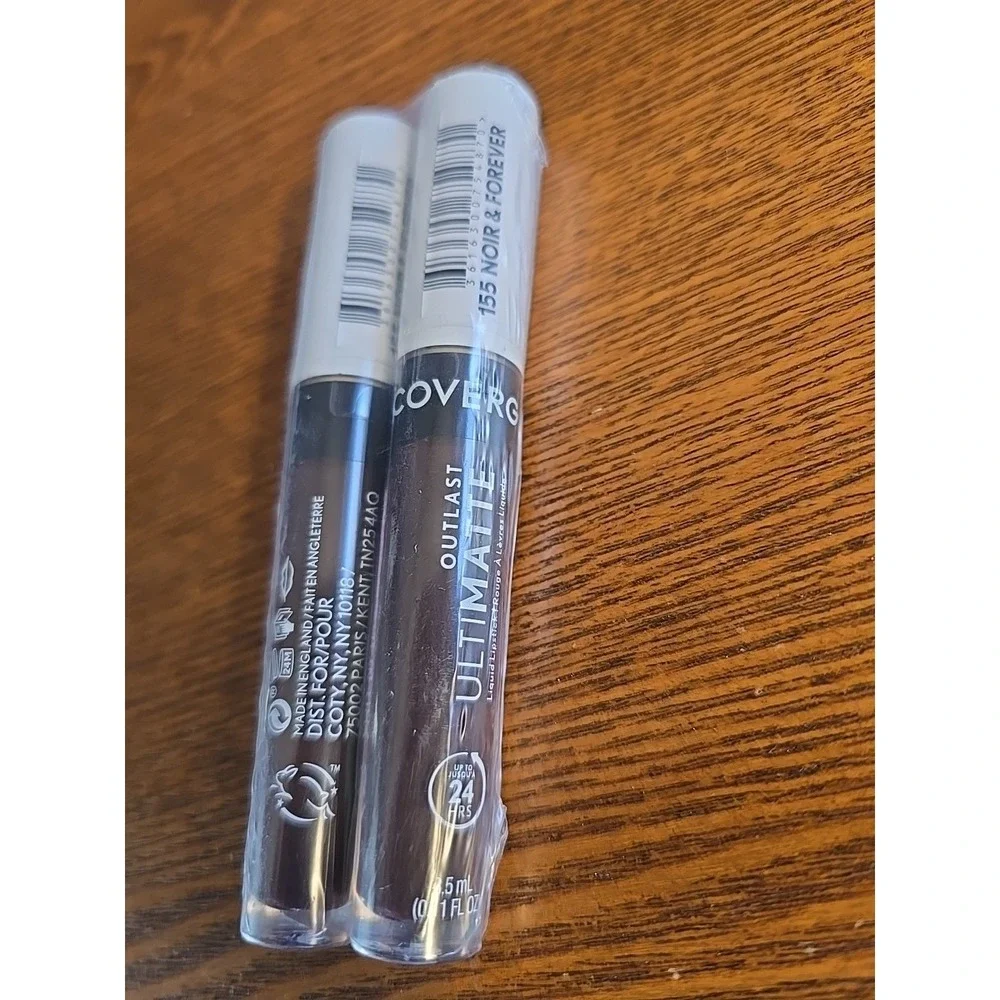 Lot Of 2 Covergirl Outlast Ultimatte Liquid Lipstick 155 Noir And Forever  3.5ml